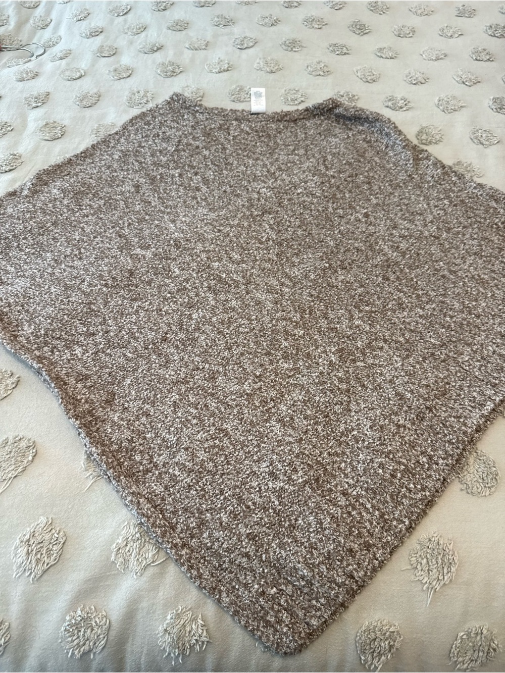 J. Jill Heathered Taupe Knit Poncho